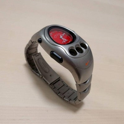 NIKE GSX TITANIUM WATCH RED DIAL LIMITED 2001 Y2K DIGITAL ANALOG WORKING RARE