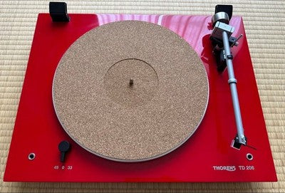 THORENS TD206 TURNTABLE ANALOG RECORD PLAYER WITH BOX TESTED FROM JAPAN