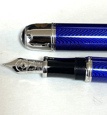 Montblanc 2003 Jules Verne Writers Series Fountain Pen M Nib Blue w/ Box Rare