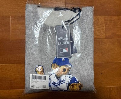 POLO RALPH LAUREN MLB LA DODGERS POLO BEAR SWEATSHIRT XXL GRAY NEW TAGS