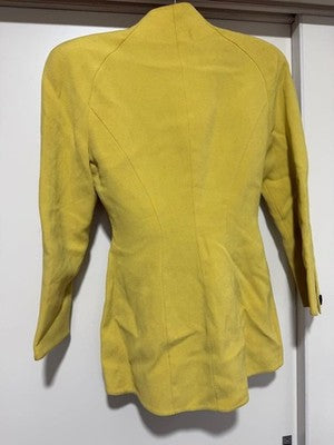 THIERRY MUGLER YELLOW TAILORED JACKET Y2K WOMEN SIZE 7AR (SMALL)