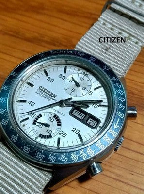 CITIZEN 67-9313 8110 AUTOMATIC CHRONOGRAPH SPEEDY ROTATING TACHYMETER BEZEL
