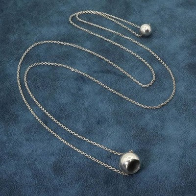 GEORG JENSEN CAVE BALL NECKLACE STERLING SILVER 925 LONG 92CM CLEANED