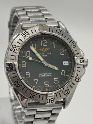 BREITLING COLT OCEAN A17035 AUTOMATIC MEN'S WATCH GREEN DIAL 38MM WORKING