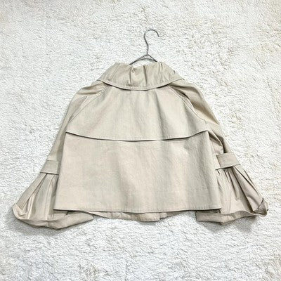 BURBERRY CROPPED TRENCH COAT BEIGE SILVER BUTTONS IT36 SIZE S FROM JAPAN VINTAGE