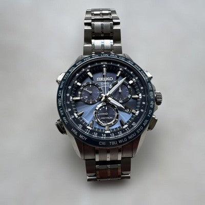 SEIKO SBXB005 ASTRON GPS SOLAR RADIO WATCH BLUE DIAL TITANIUM ANALOG MODEL