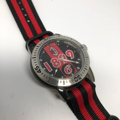 AC MILAN WATCH BLACK & RED EXCELLENT CONDITION WORKING WELL FROM JAPAN SOCCER