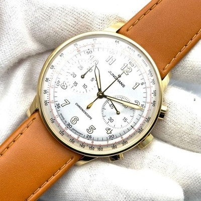 JUNGHANS MEISTER TELEMETRE CHRONOGRAPH AUTO SKELETON BACK 027/5382 MEN WATCH BOX