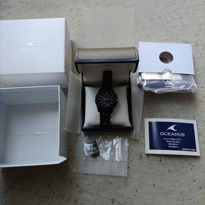 CASIO OCEANUS MANTA OCW S6000B 1AJF LIMITED 700 BLACK TITANIUM WATCH FULL SET
