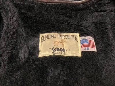 SCHOTT 671H SINGLE RIDER JACKET BLACK SIZE 38 HORSEHIDE EASY RIDER MODEL