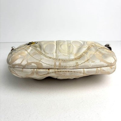COACH SOHO HOBO SHOULDER BAG IVORY CANVAS LEATHER BEE 5064 Y2K RARE JAPAN