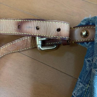 LOUIS VUITTON MONOGRAM DENIM BAGGY GM M95048 BLUE SHOULDER BAG WOMEN FRANCE USED