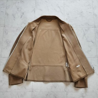 COMOLI SHEEP SUEDE LEATHER JACKET SIZE 2 M CAMEL MADE IN JAPAN