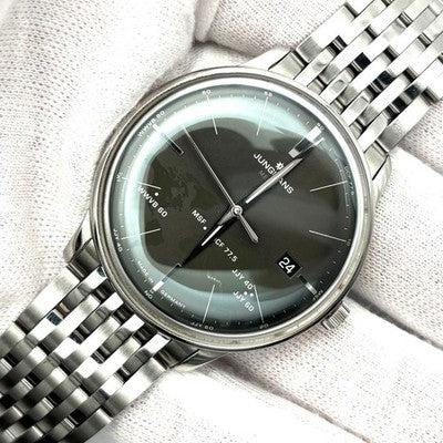 JUNGHANS MEISTER MEGA 058/4803.44 RADIO CONTROLLED QUARTZ DATE WATCH STEEL