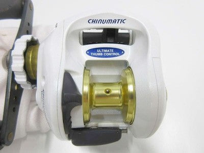 SHIMANO CHINUMATIC 1001 SP WITH SPARE SPOOL REEL FOR BLACK SEA BREAM WHITE AS IS