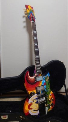 SG THE FOOL REPLICA ELECTRIC GUITAR W/ GIBSON HARD CASE, STRAP, TAILPIECE COVER