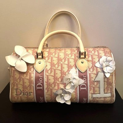 CHRISTIAN DIOR TROTTER MINI BOSTON FLOWER PINK BAG FASHION ITEM 2003 AUTH