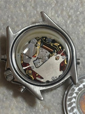 BREITLING CHRONOGRAPH REVEIL A51035 STEEL QUARTZ ANALOG DIGITAL WATCH USED BOX