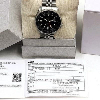 Seiko 5 Sports GMT SBSC001 4R34-00A0 Automatic Watch Black Dial Used from Japan