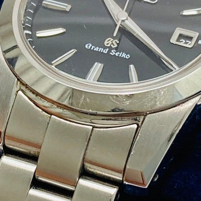 GRAND SEIKO STGF055 BLACK MEN'S WRISTWATCH ROUND FACE JAPAN MADE STAINLESS STEEL