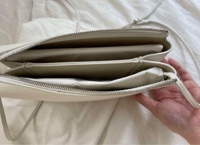THE ROW MINI TWIN LEATHER SHOULDER BAG WHITE MADE IN ITALY W/TAGS