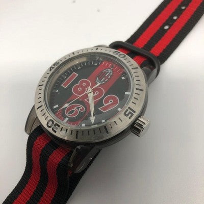 AC MILAN WATCH BLACK & RED EXCELLENT CONDITION WORKING WELL FROM JAPAN SOCCER