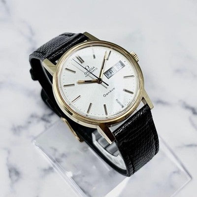 OMEGA MEN'S WRISTWATCH GENEVE AUTOMATIC 166.0117 GOLD-PLATED ROUND FACE