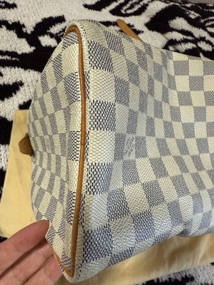 LOUIS VUITTON DAMIER AZUR SPEEDY BANDOUILIERE 25 SHOULDER BAG W/STORAGE BAG