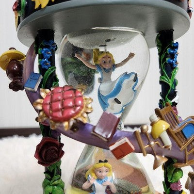 ALICE IN WONDERLAND SNOW GLOBE MUSIC BOX 26.5CM DISNEY STORE 25TH USED