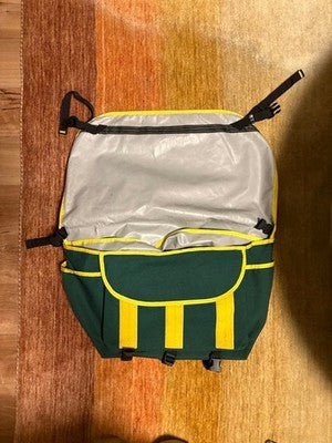FREIGHT BAGGAGE MESSENGER BAG GREEN YELLOW HANDMADE SAN FRANCISCO RARE