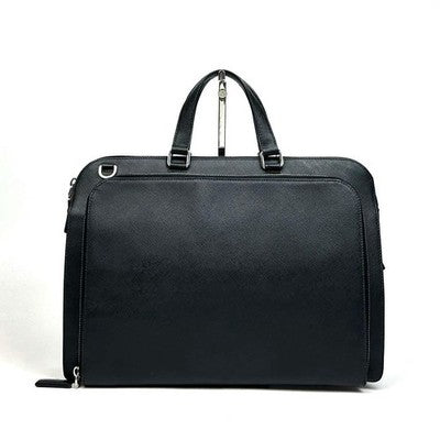 PRADA SAFFIANO LEATHER BUSINESS BAG BLACK TRIANGLE LOGO BRIEFCASE A4
