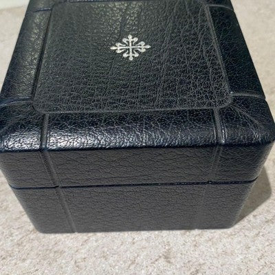 PATEK PHILIPPE AQUANAUT GENUINE INNER BOX WATCH CASE ONLY BLACK LEATHER RARE