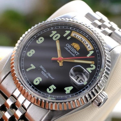 ORIENT PRESIDENT DAY DATE AUTOMATIC WATCH RARE OVERHAULED VINTAGE MODEL