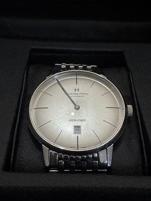 HAMILTON AMERICAN CLASSIC INTRA-MATIC H38755151 H387550 38MM SILVER STEEL WATCH