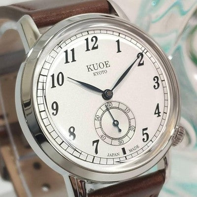 KUOE OLD SMITH 90-007 AUTOMATIC SMALL SECONDS BLUE STEEL HANDS WATCH NEAR MINT
