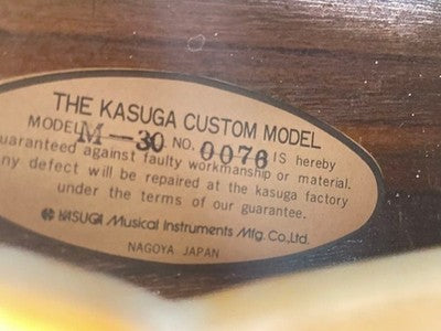 KASUGA M-30 CUSTOM MANDOLIN MIJ VINTAGE TESTED W/ HARD CASE FROM JAPAN