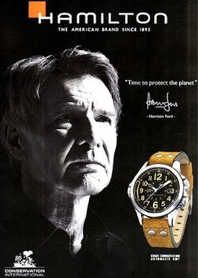 HAMILTON KHAKI CONSERVATION GMT H775650 AUTOMATIC HARRISON FORD RARE MEN'S WATCH