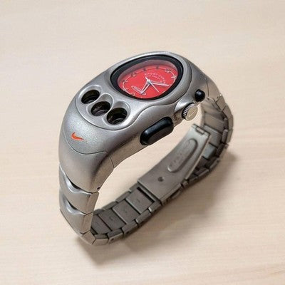 NIKE GSX TITANIUM WATCH RED DIAL LIMITED 2001 Y2K DIGITAL ANALOG WORKING RARE