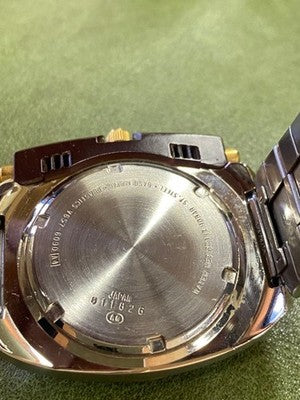 SEIKO ALBA V657-6090 CHRONOGRAPH QUARTZ WATCH BROWN DIAL GIUGIARO JAPAN VINTAGE