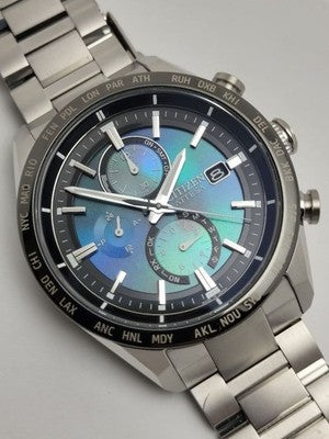 CITIZEN ATTESA AT8188-64L UNITE WITH BLUE ECO-DRIVE WATCH TESTED W/BOX