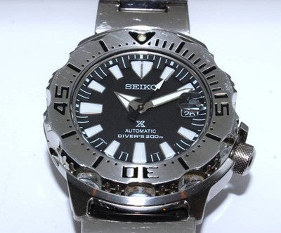 SEIKO PROSPEX SBDC025 AUTOMATIC MEN'S BLACK DIAL STAINLESS STEEL WATCH AS IS
