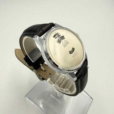 HOGA DIRECTIME 9038T AUTOMATIC 17J JUMP HOUR DISC 34.5MM VINTAGE MENS WATCH