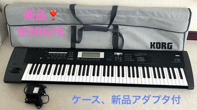 KORG TR76 WORKSTATION SYNTHESIZER 76-KEY W/ ADAPTER SOFT CASE FROM JAPAN AS IS