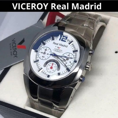 VICEROY REAL MADRID CHAMPIONS WATCH SILVER ANALOG EXCELLENT CONDITION　FROM JAP