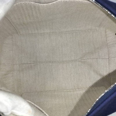 HERMES BRIDE A BLACK PM POUCH CANVAS MARINE NAVY USED FROM JAPAN