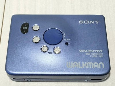 Sony WM-EX707 Cassette Player Blue Excellent /w Remote Charger Battery From JPN