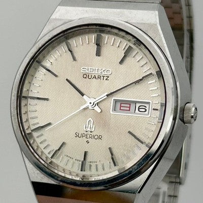 SEIKO SUPERIOR 4883-8001 GUILLOCHE CHAMPAGNE DIAL HIGH PRECISION QUARTZ MEN'S