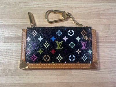 LOUIS VUITTON M92654 MONOGRAM MULTICOLORE COIN CASE WITH KEY RING LADIES