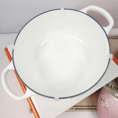 LE CREUSET COCOTTE ROND 20CM SAKURA WHITE POT WITH PINK CAPPUCCINO MUG SET
