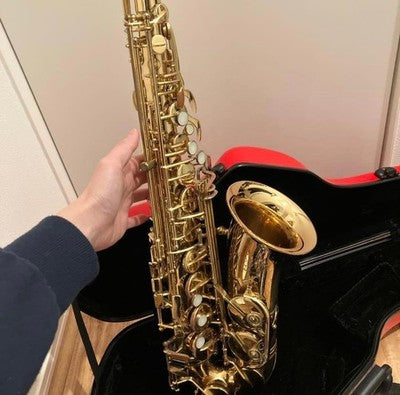 JUPITER JAS-769-76 ALTO SAXOPHONE GOLD LACQUER WITH HARD CASE MUSICAL INSTRUMENT